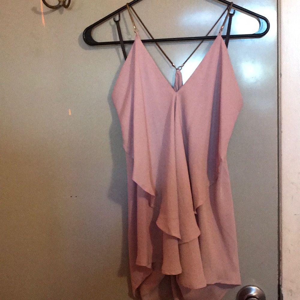 Halter V neck ruffle top